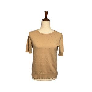 Ann Taylor S Tan Swiss Dot Sweater